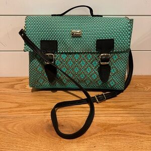 Handmade Green and Black Woven Women's Bag
